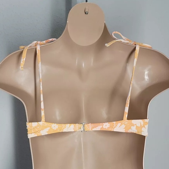NWOT Xhilaration Orange White Floral Textured 2-PC Two Piece Convertible Bikini - Picture 3 of 16